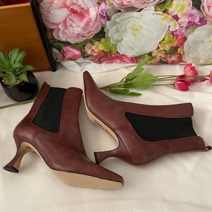 Sam Edelman Lani Woman Brown Leather Bootie Size; 7.5